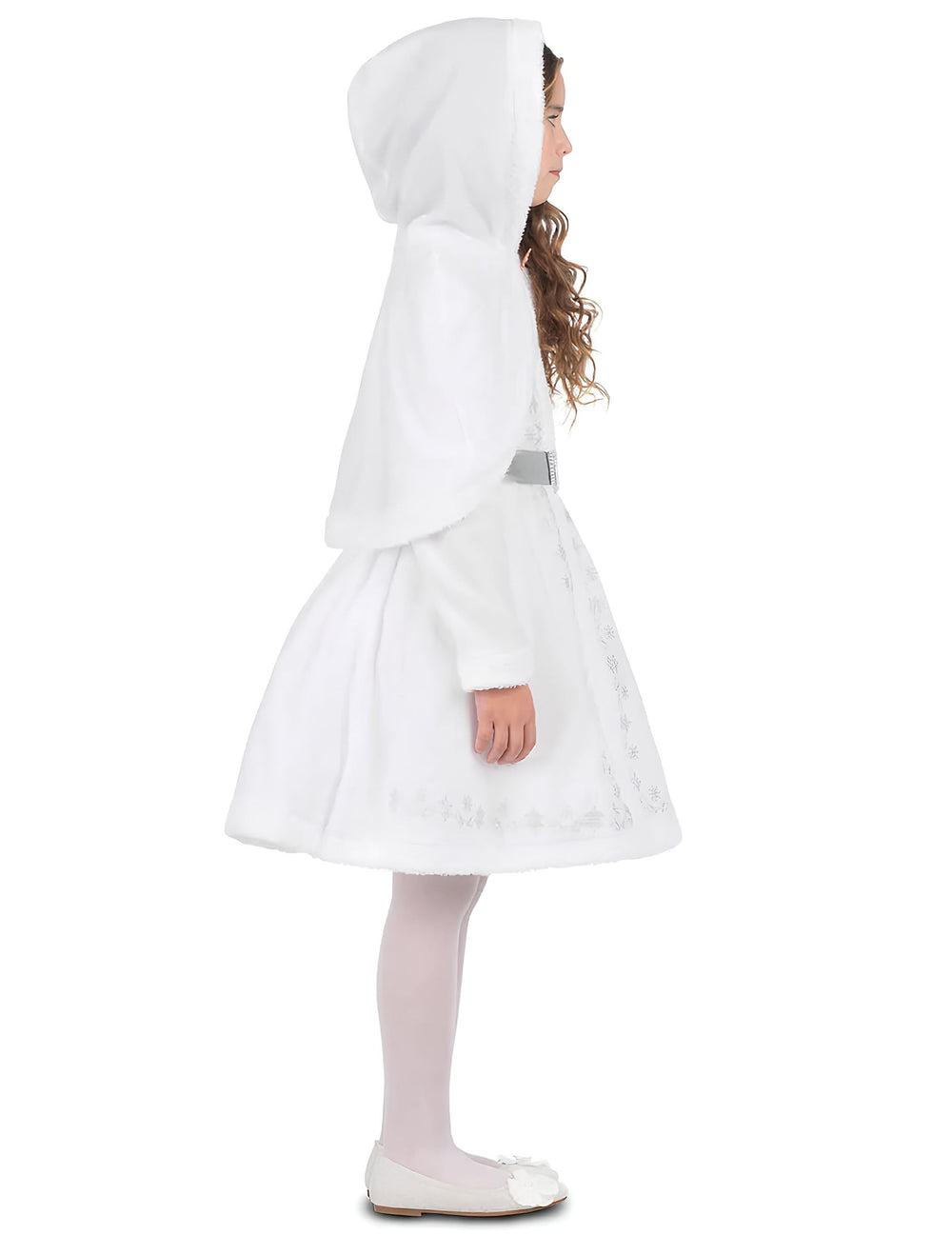 Vue de profil du déguisement de Mère Noël pour fille