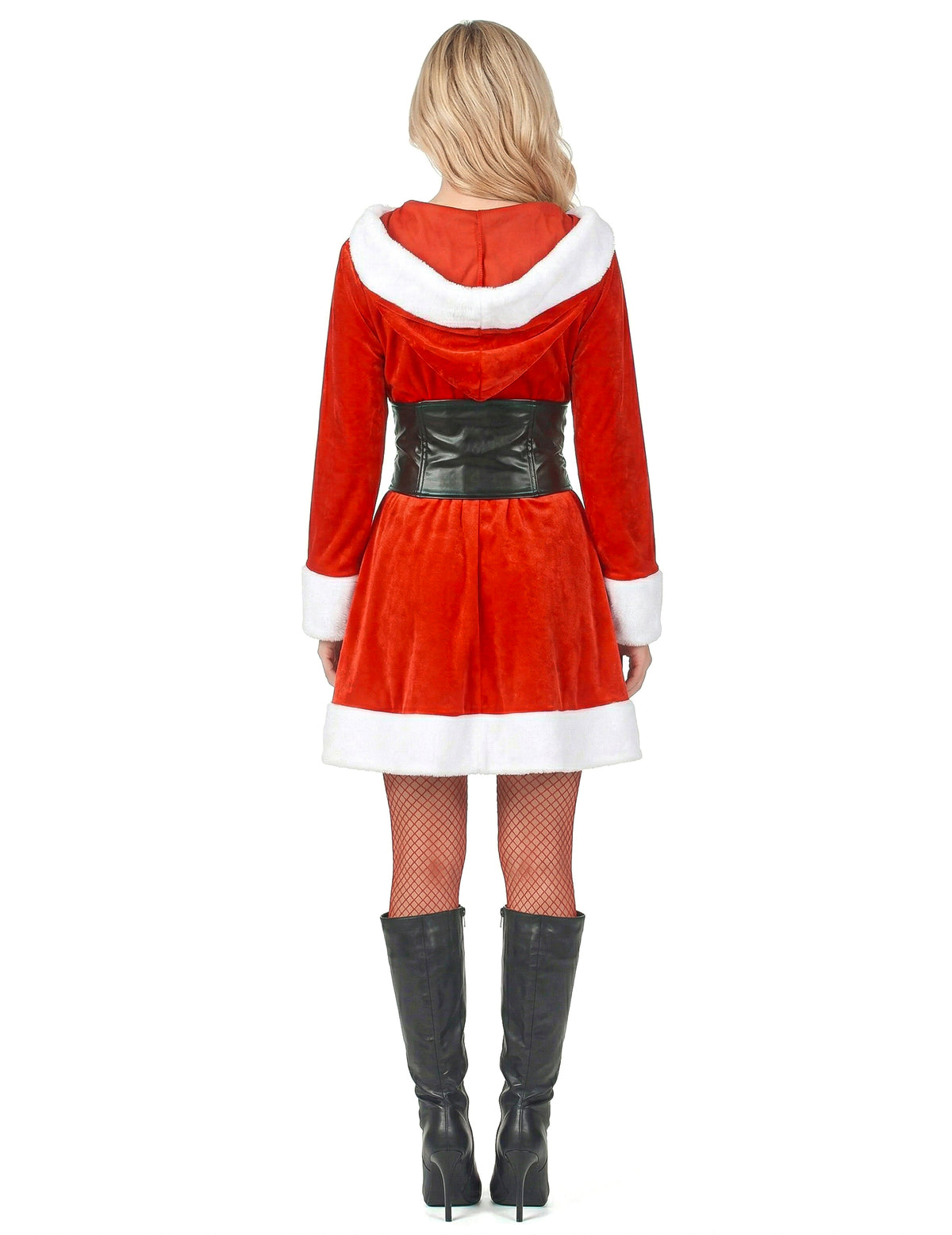 Vue de dos du déguisement Mère Noël corset