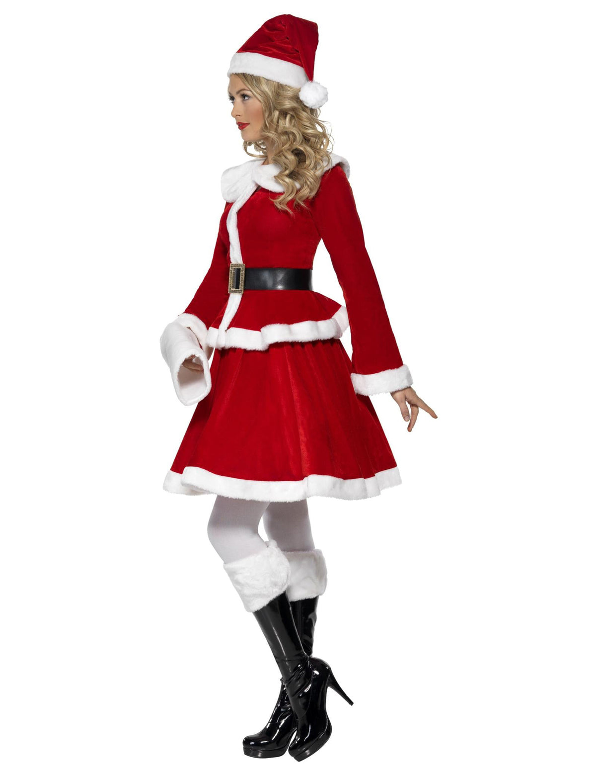 Vue de profil du déguisement Mère Noël pour femme