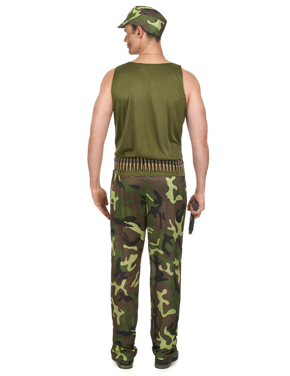 Vue de dos du déguisement militaire pour homme
