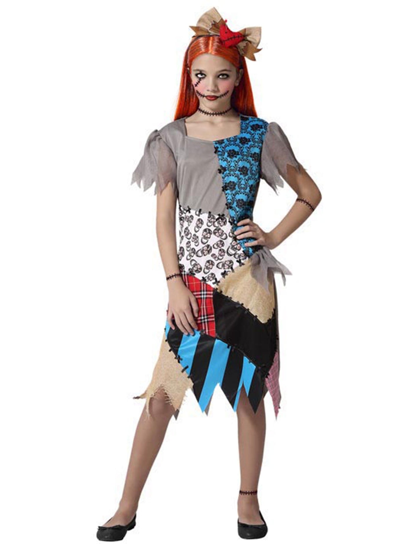 Déguisement miss vaudoo pour fille multicolore à motifs patchwork