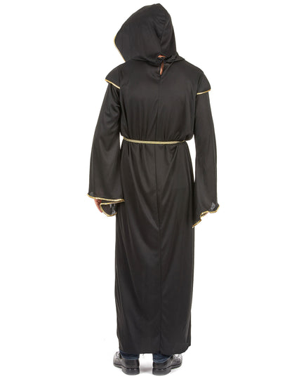 Disfarce de monge homem preto e dourado
