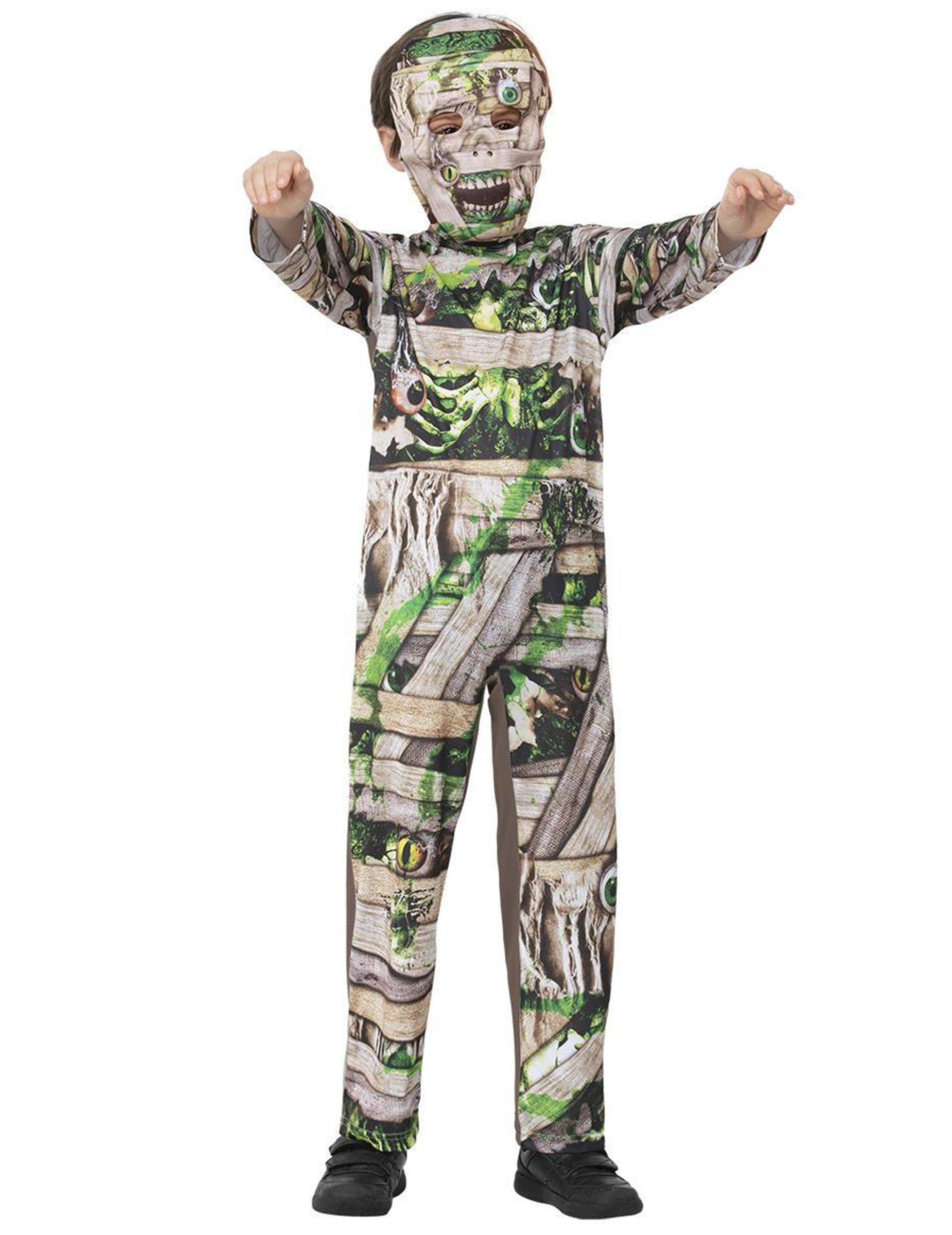 Vue d'ensemble du déguisement de momie zombie pour enfant