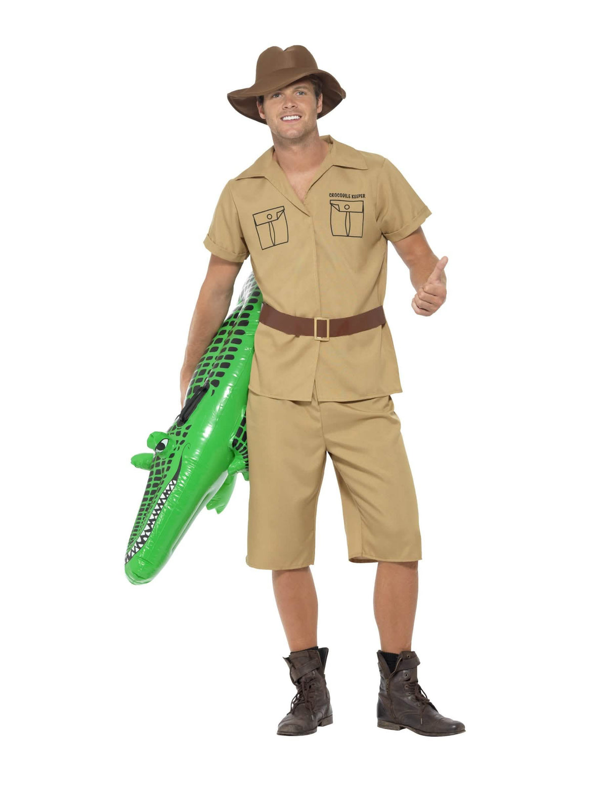 Vista frontal do fato de crocodilo senhor para homem