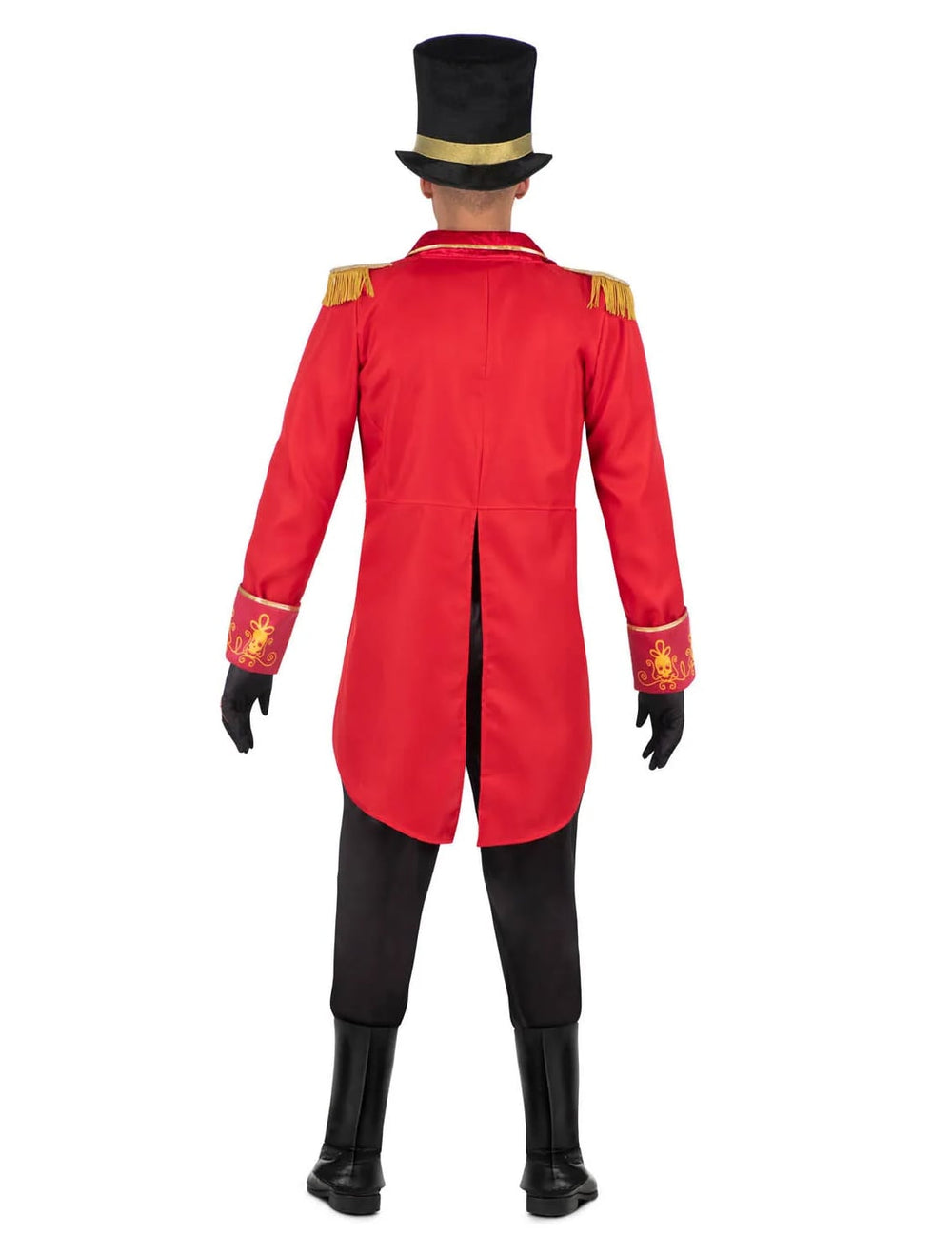Vue de dos du déguisement Monsieur Loyal squelette pour homme