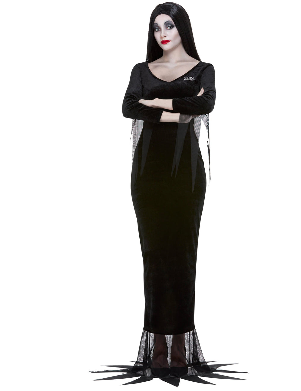 Vue de face du déguisement Morticia Famille Addams™