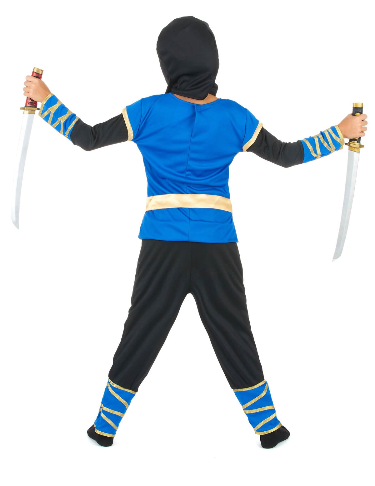 Vista traseira do fato de ninja para menino