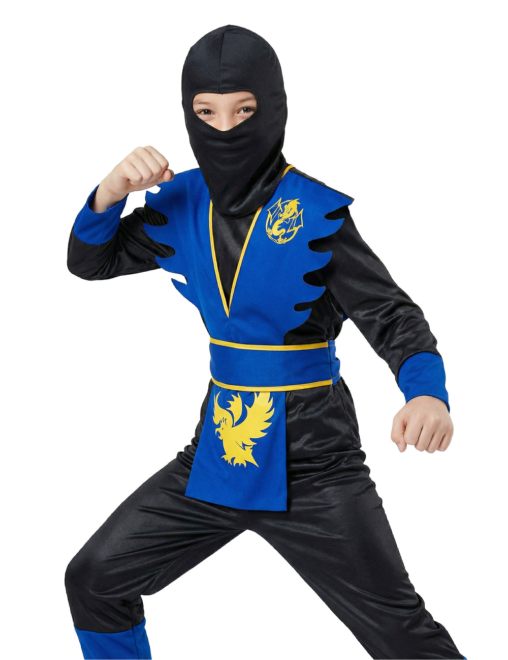 Vue de trois-quarts du déguisement ninja pour garçon