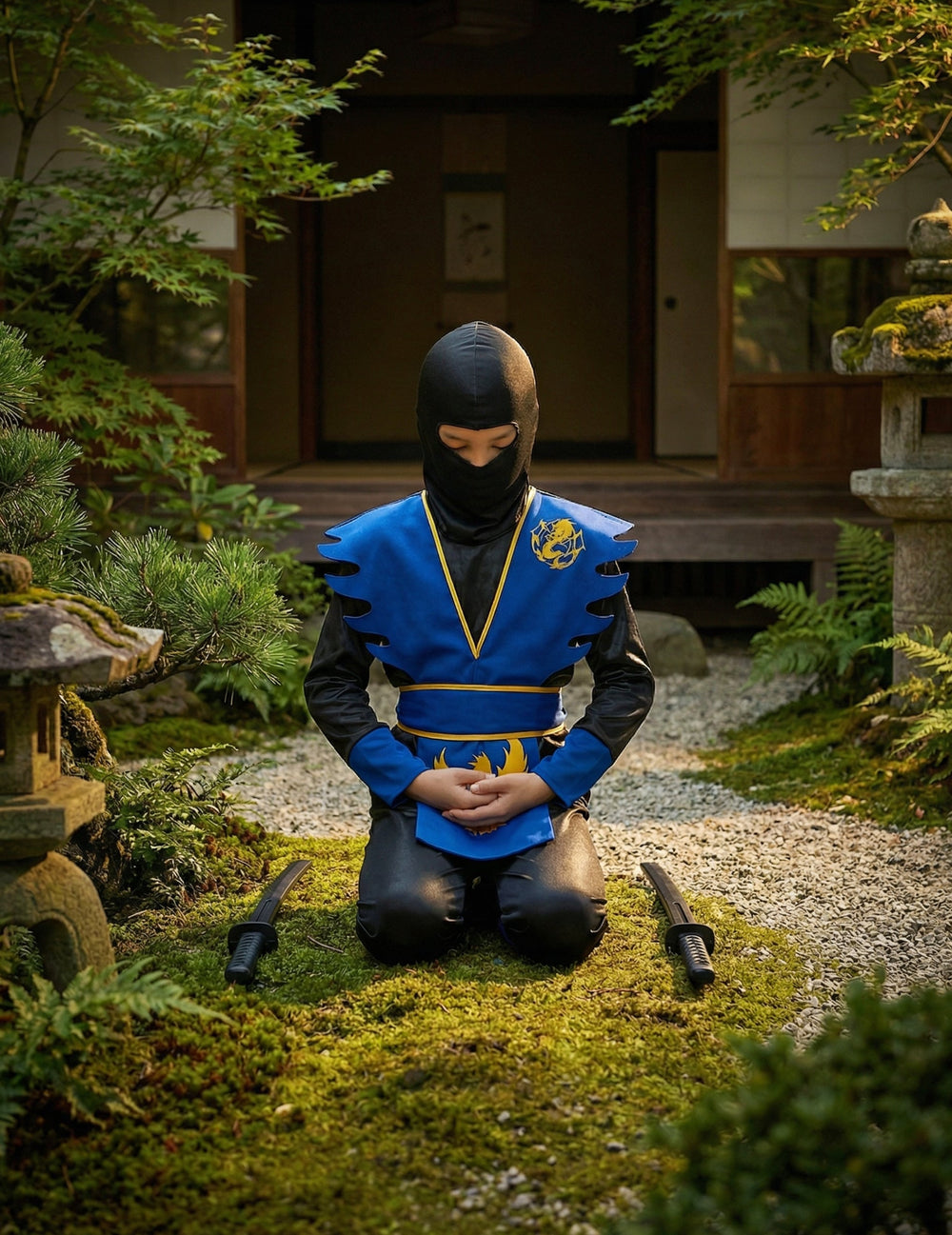 Mise en situation du déguisement ninja pour garçon
