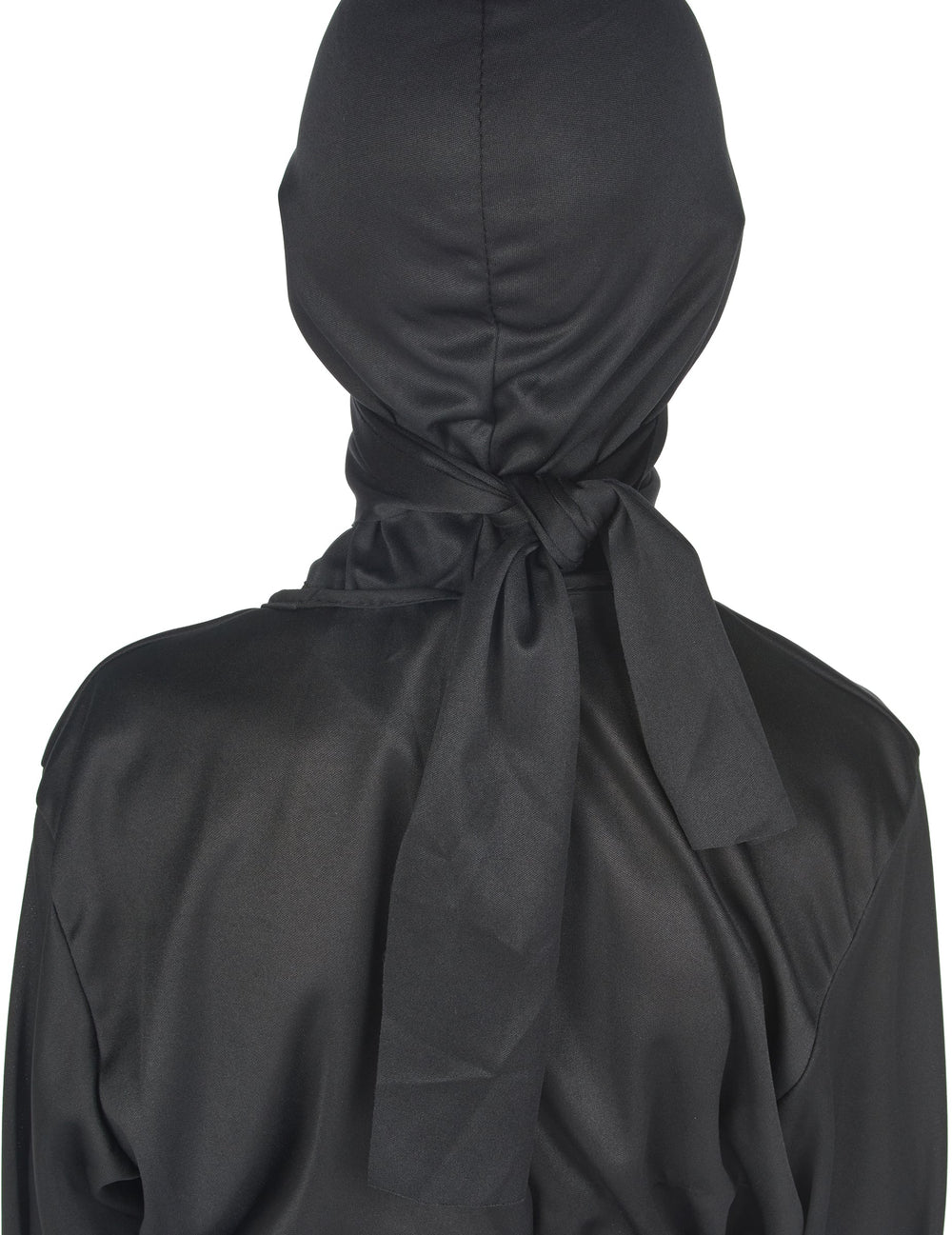 Vue de dos de la cagoule du déguisement ninja commando