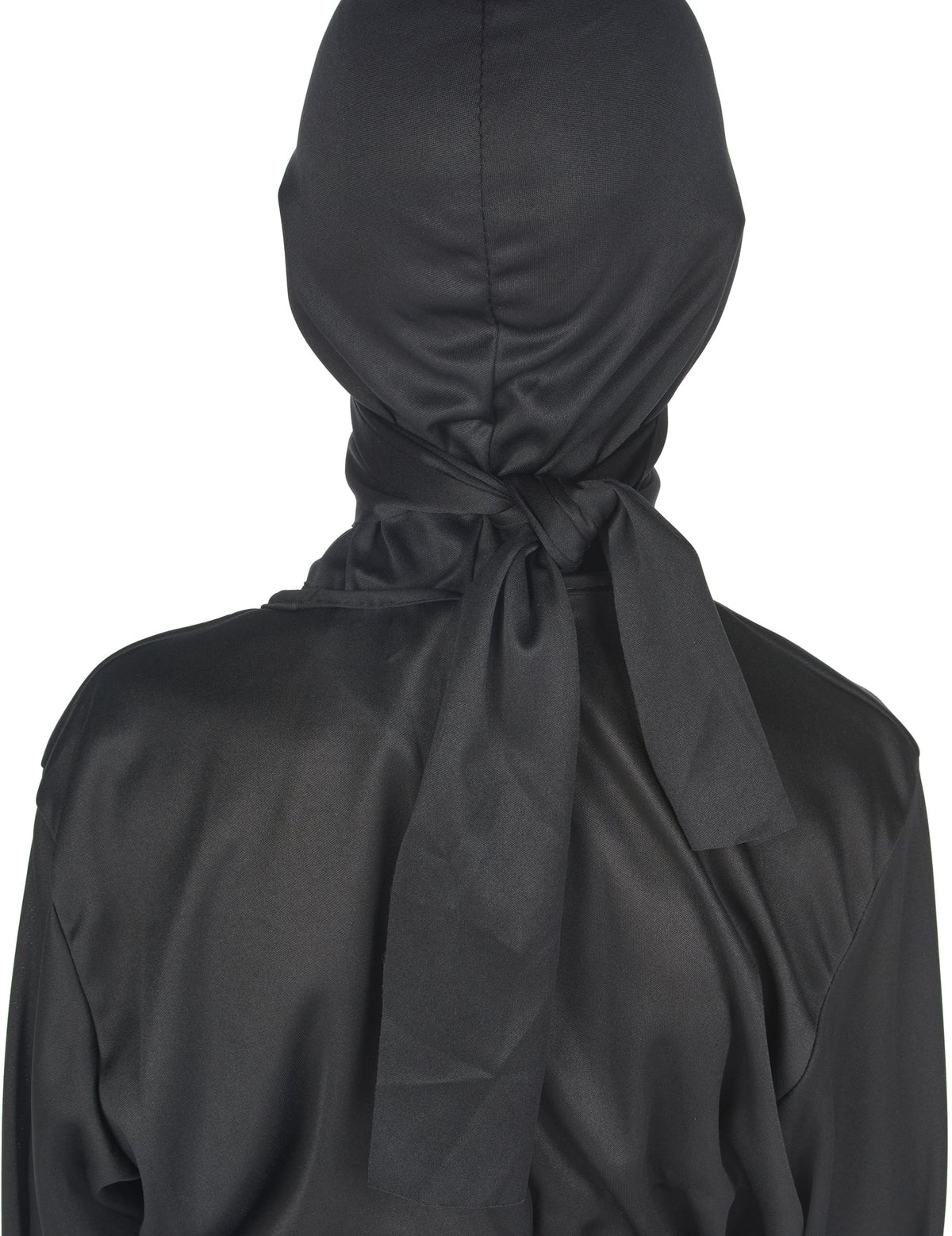 Vue de dos de la cagoule du déguisement ninja commando