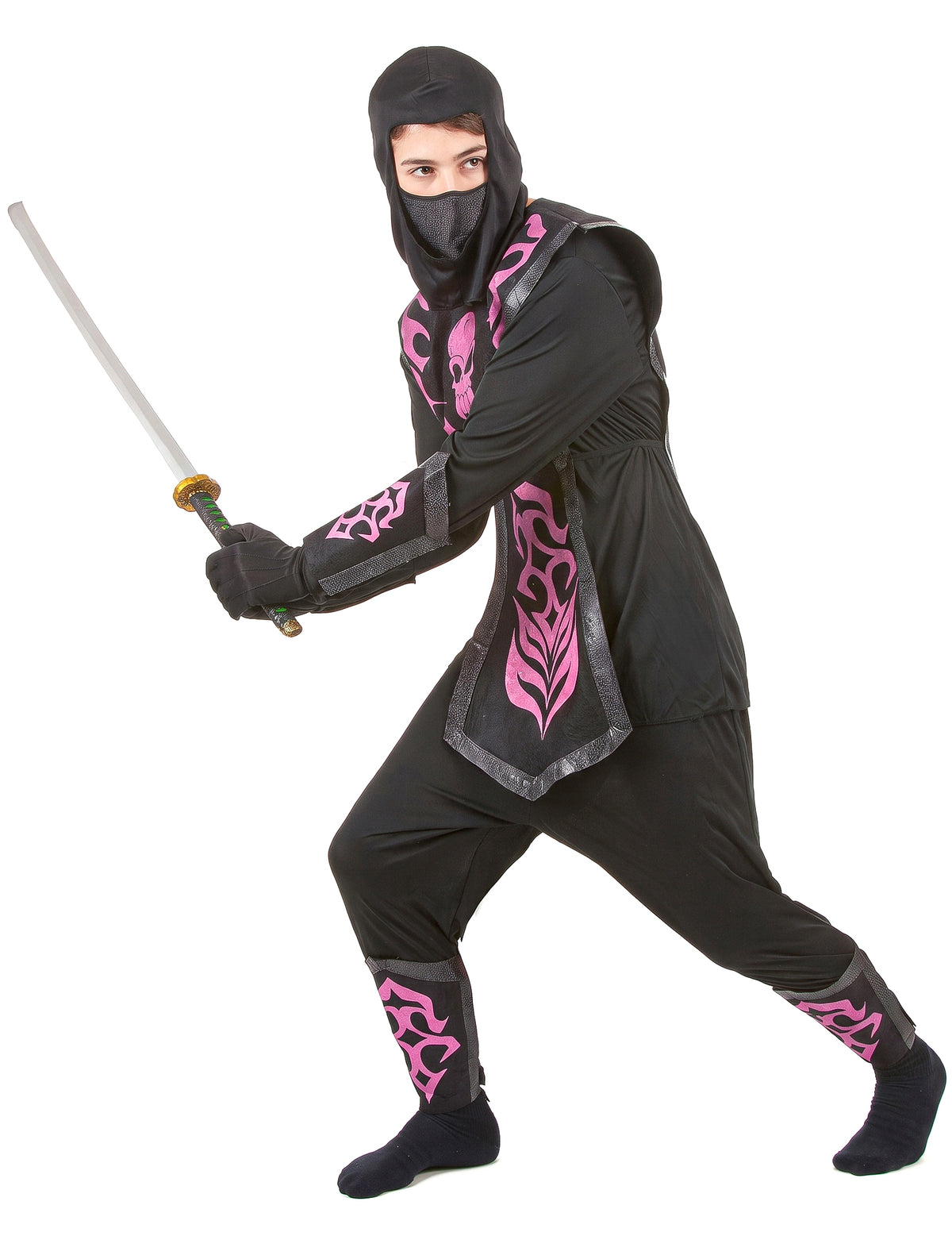 Disfarce ninja homem efeito feltro