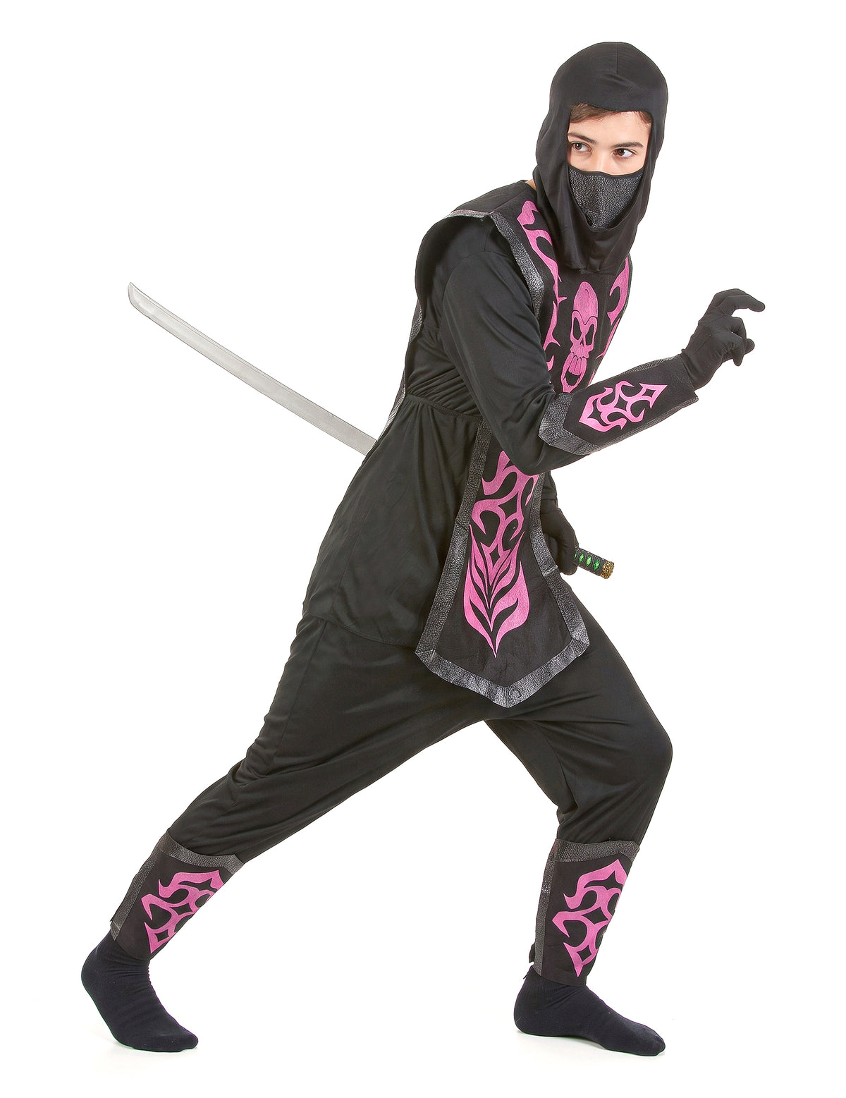 Disfarce ninja homem efeito feltro
