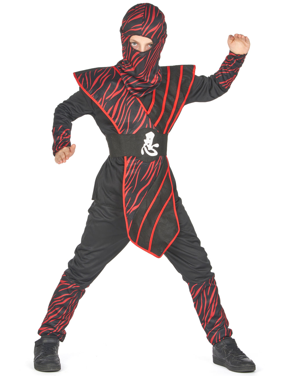 Vue de face du déguisement ninja fauve pour garçon