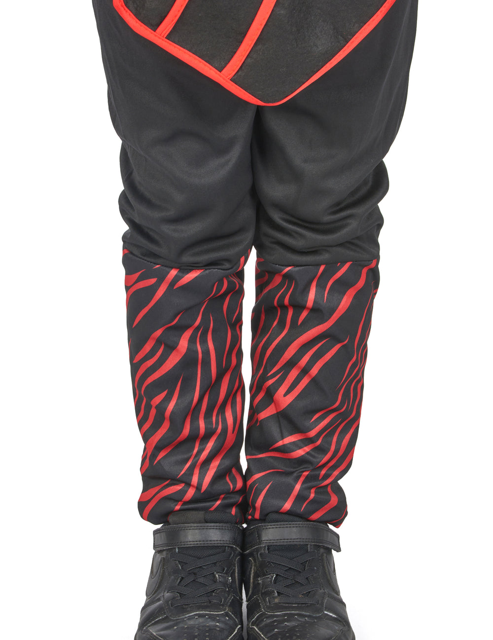 Détail des jambières à motif du déguisement ninja fauve