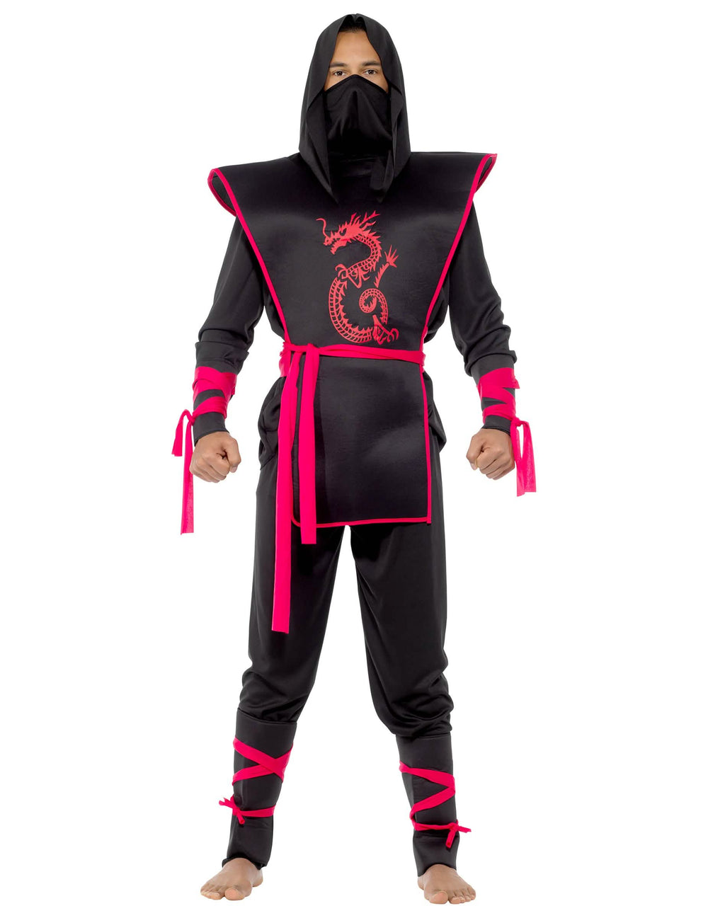 Vista frontal do fato de ninja para homem