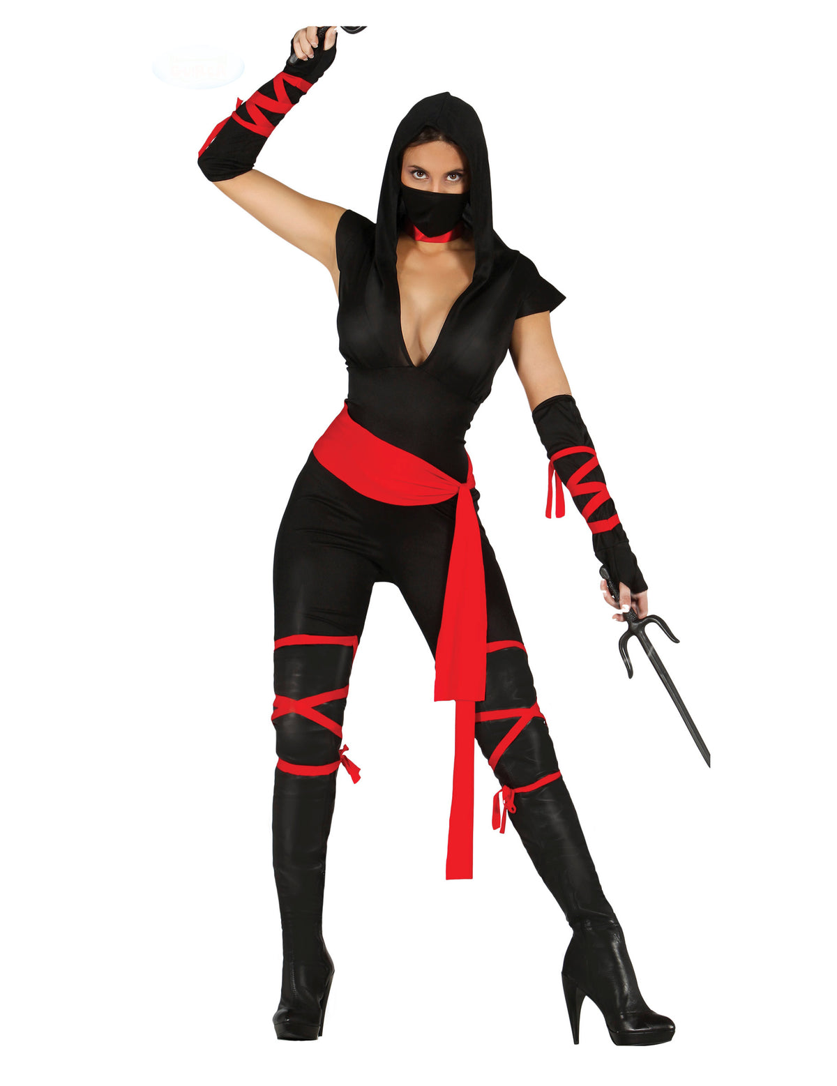 Vue de dos du déguisement ninja sexy pour femme
