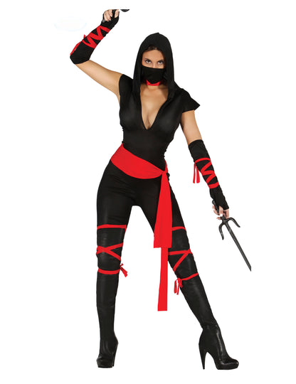 Vue de dos du déguisement ninja sexy pour femme