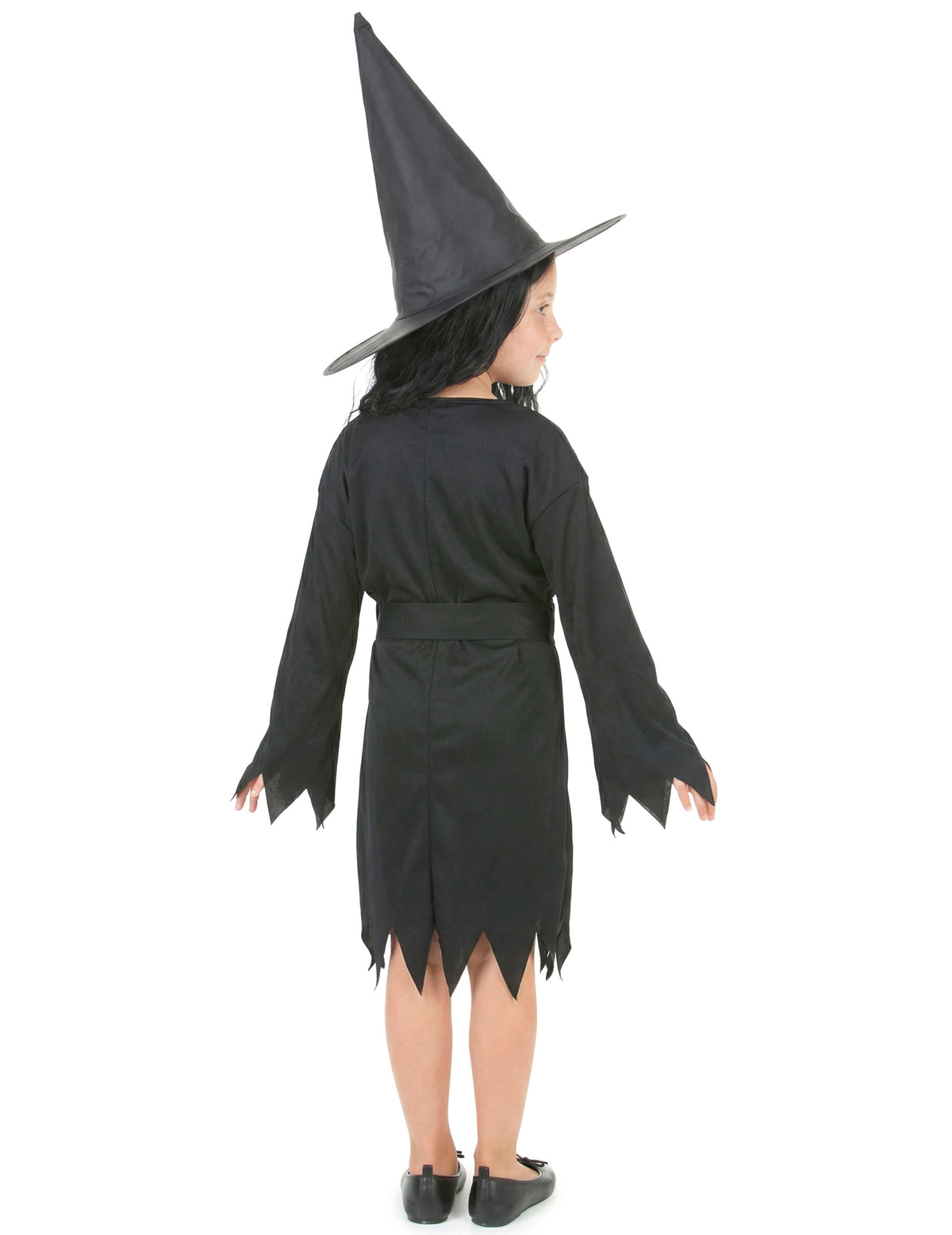 Vue de dos du déguisement de sorcière Halloween pour fille