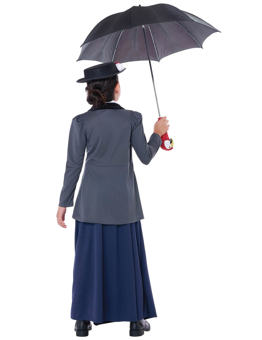 Vista de trás do disfarce de ama inglesa luxo para menina