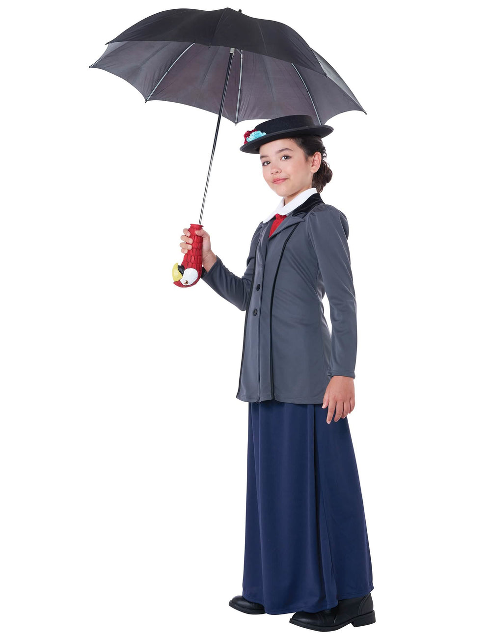 Vista de perfil do disfarce de ama inglesa de luxo para menina