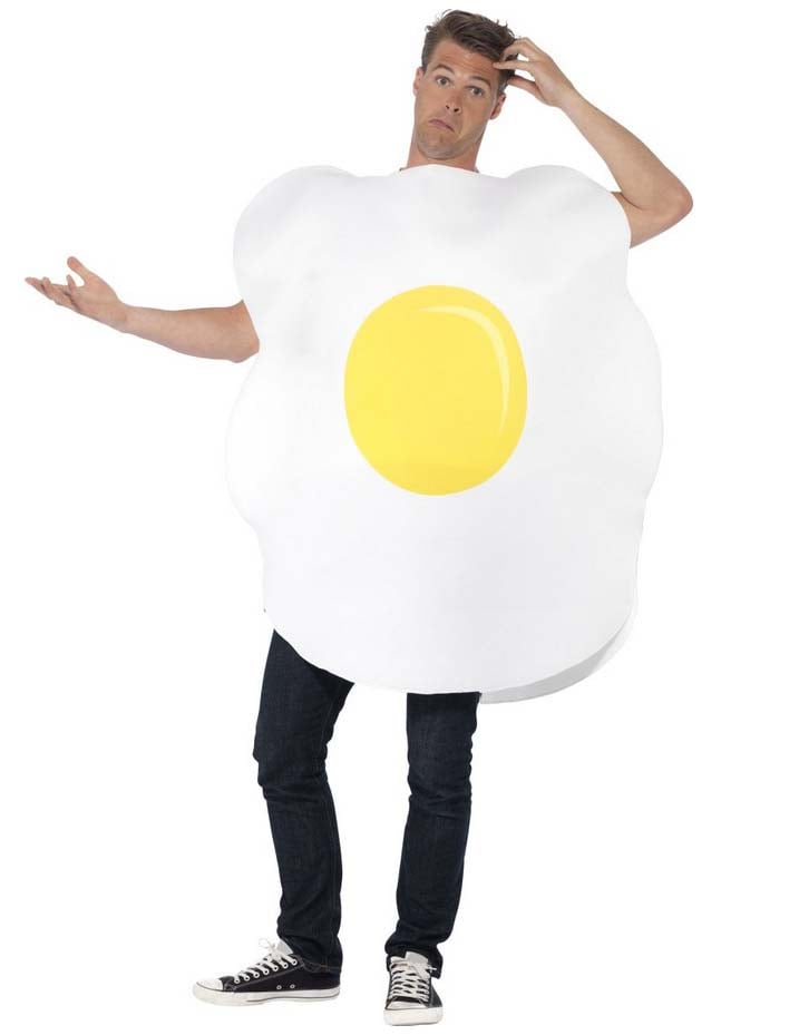 Déguisement oeuf sur le plat pour adulte blanc et jaune