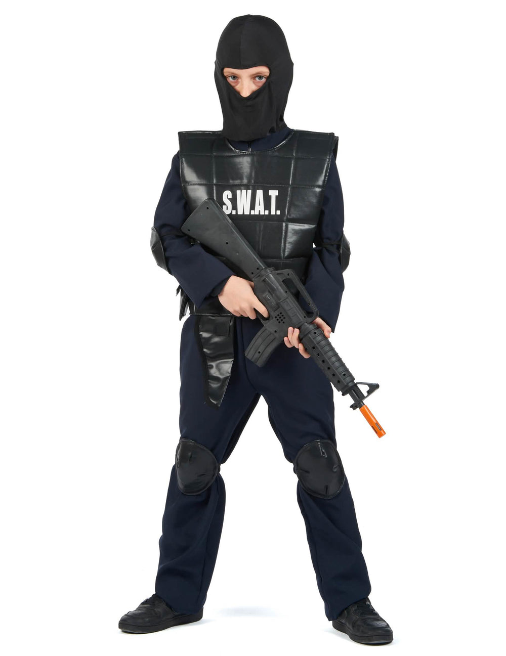 Disfarce de oficial do SWAT para criança preto