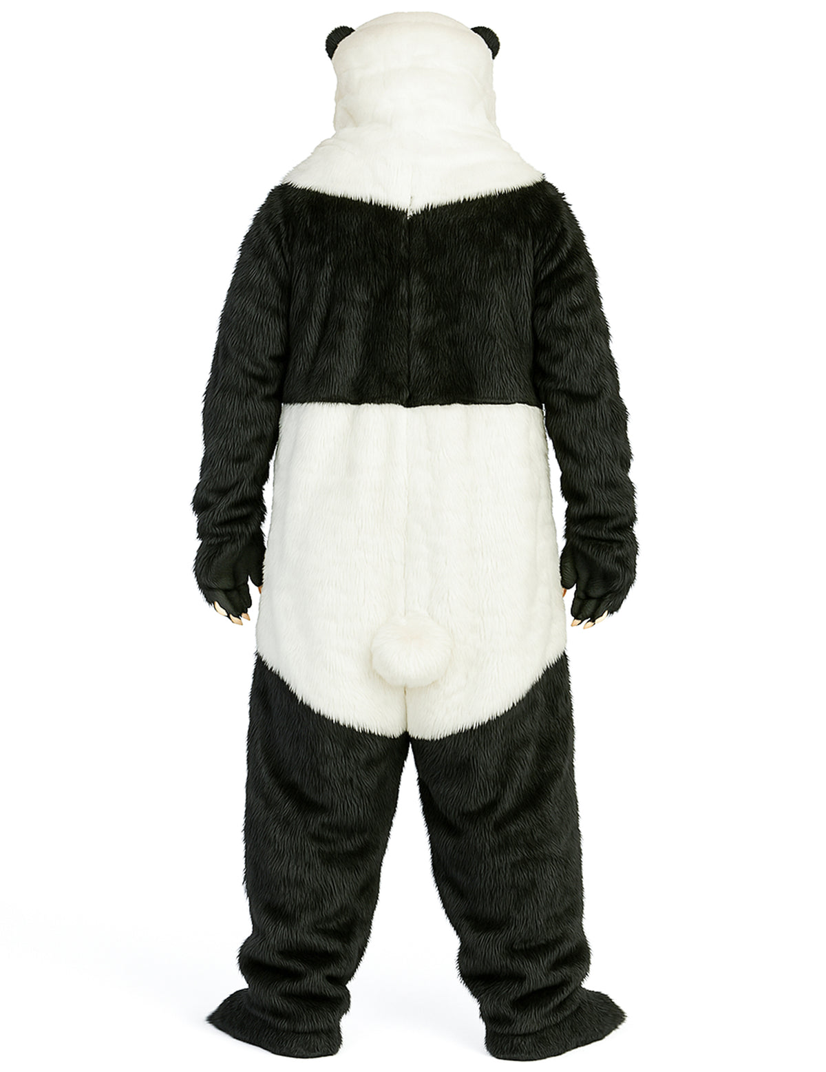 Vue de dos du déguisement de panda pour adulte
