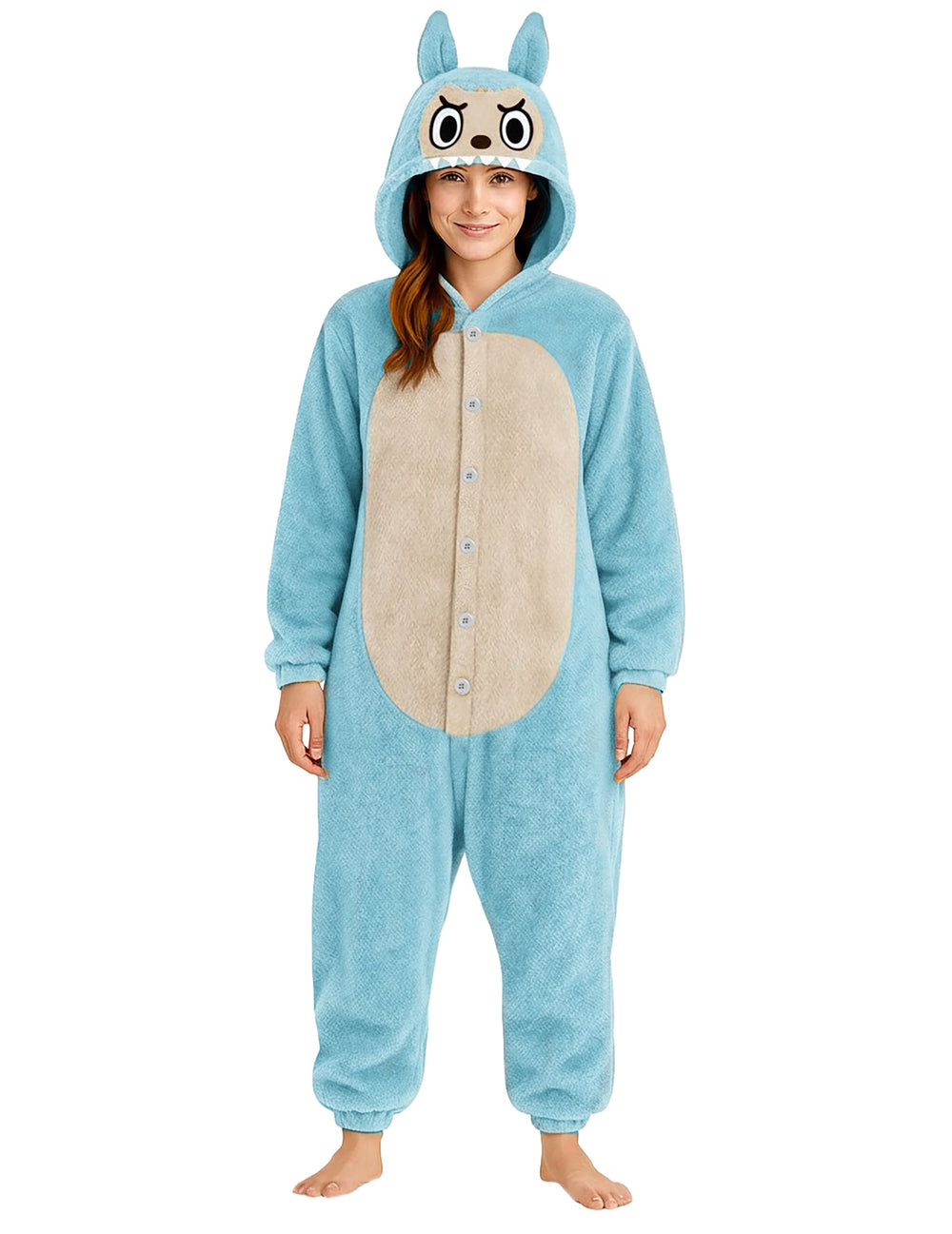 Déguisement peluche monstre pour femme bleu
