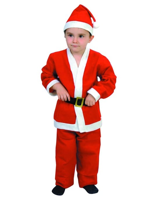 Déguisement père noël pour enfant rouge et blanc avec bonnet et ceinture