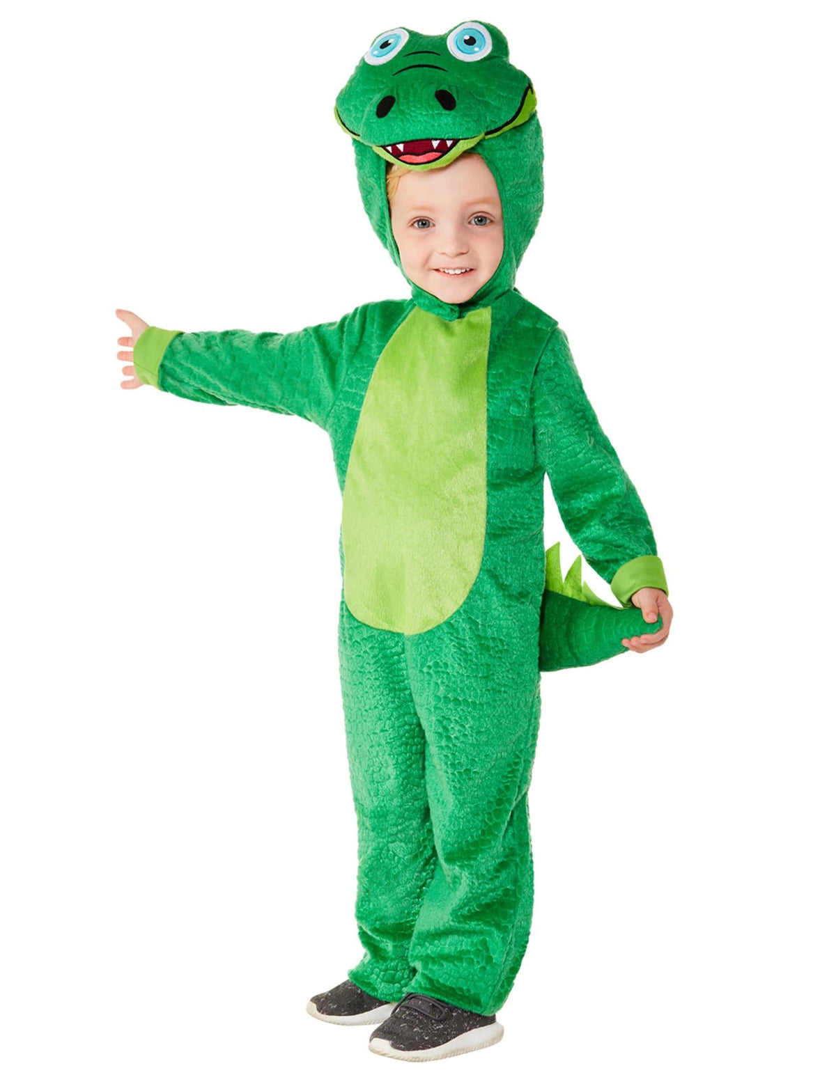 Déguisement petit croco pour bébé vert avec capuche et queue