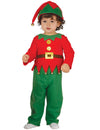 Déguisement de lutin de Noël pour bébé rouge et vert avec bonnet à grelot