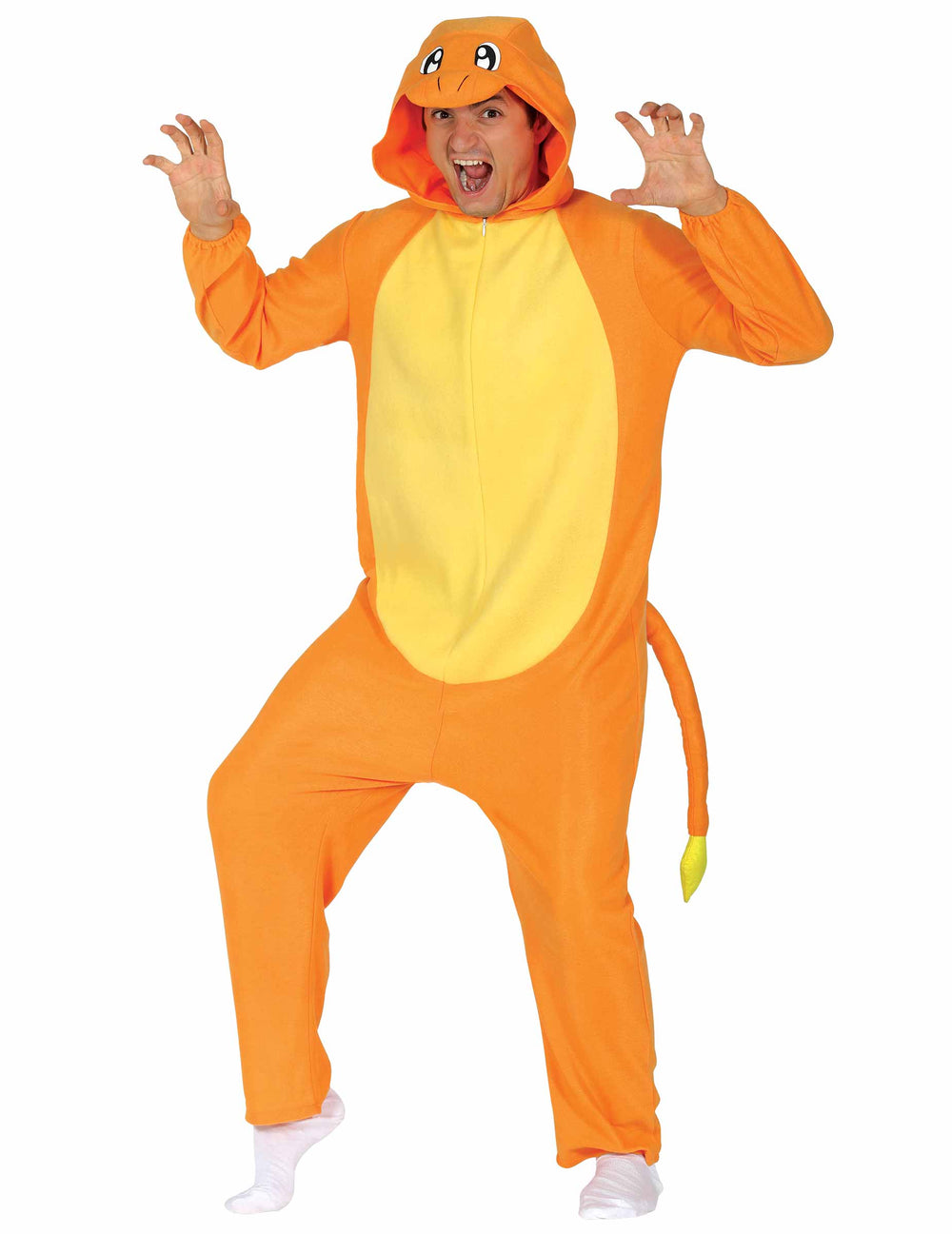 Déguisement de petit rongeur orange pour adulte avec capuche et queue
