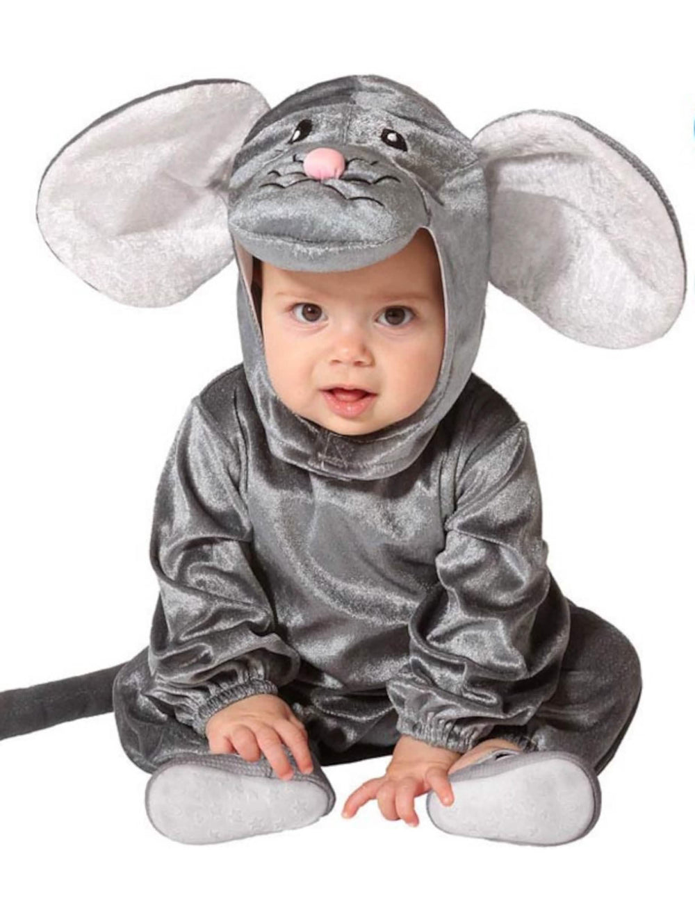 Déguisement de petite souris pour bébé gris avec grandes oreilles