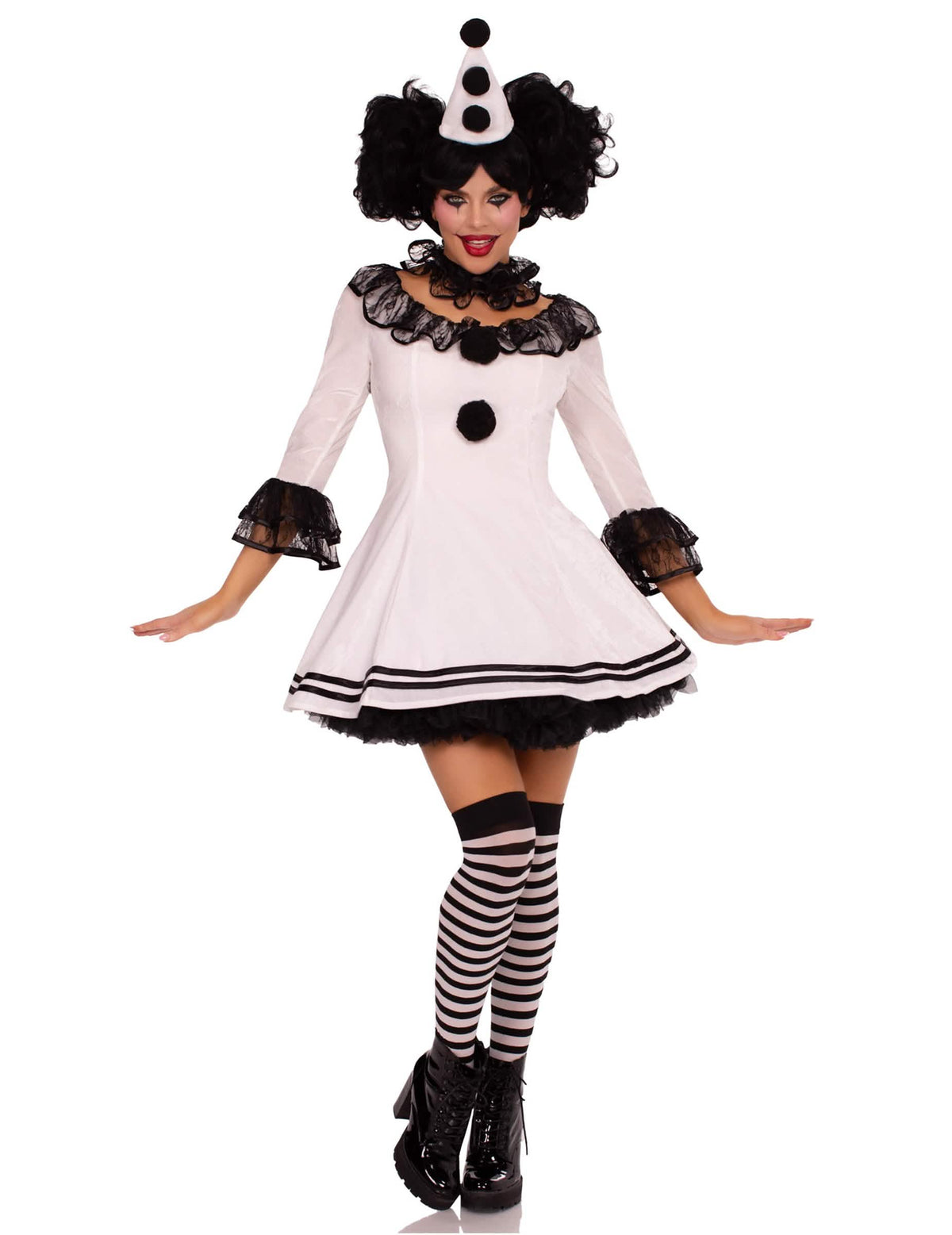 Vista geral do disfarce de pierrot sexy para mulher