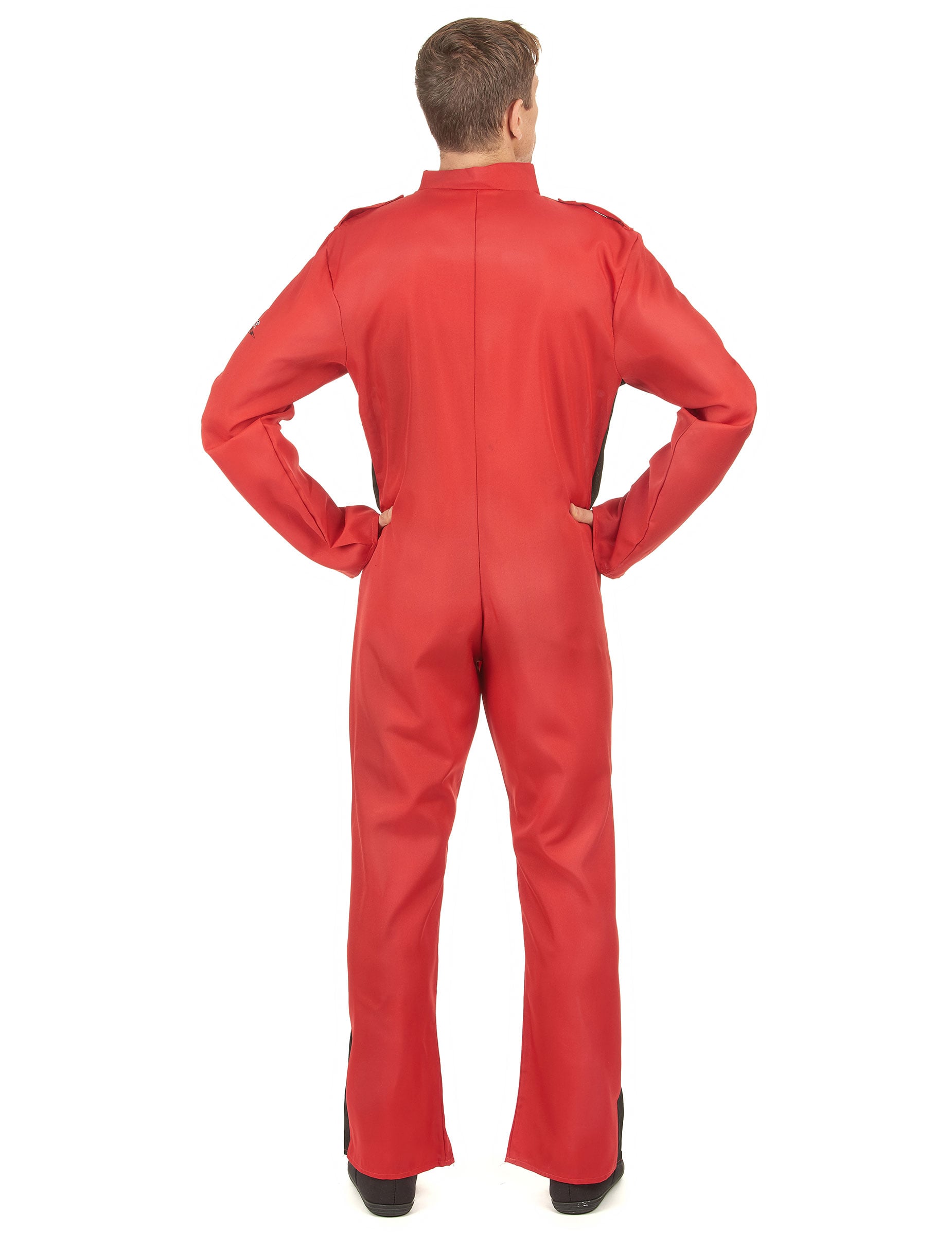 Vue de dos du déguisement pilote de course pour homme