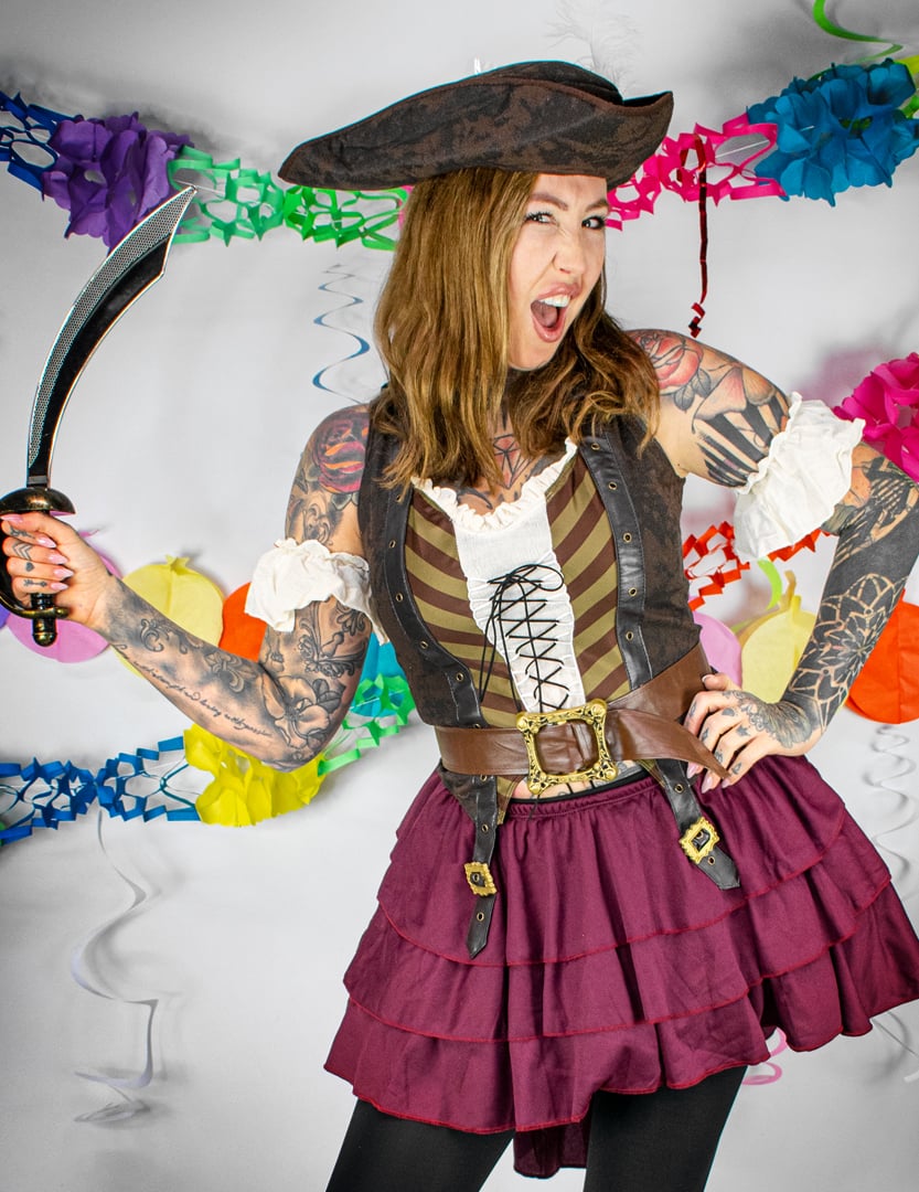 Disfarce pirata aventureira mulher