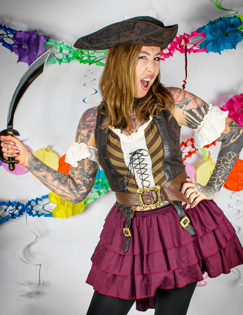 Disfarce pirata aventureira mulher