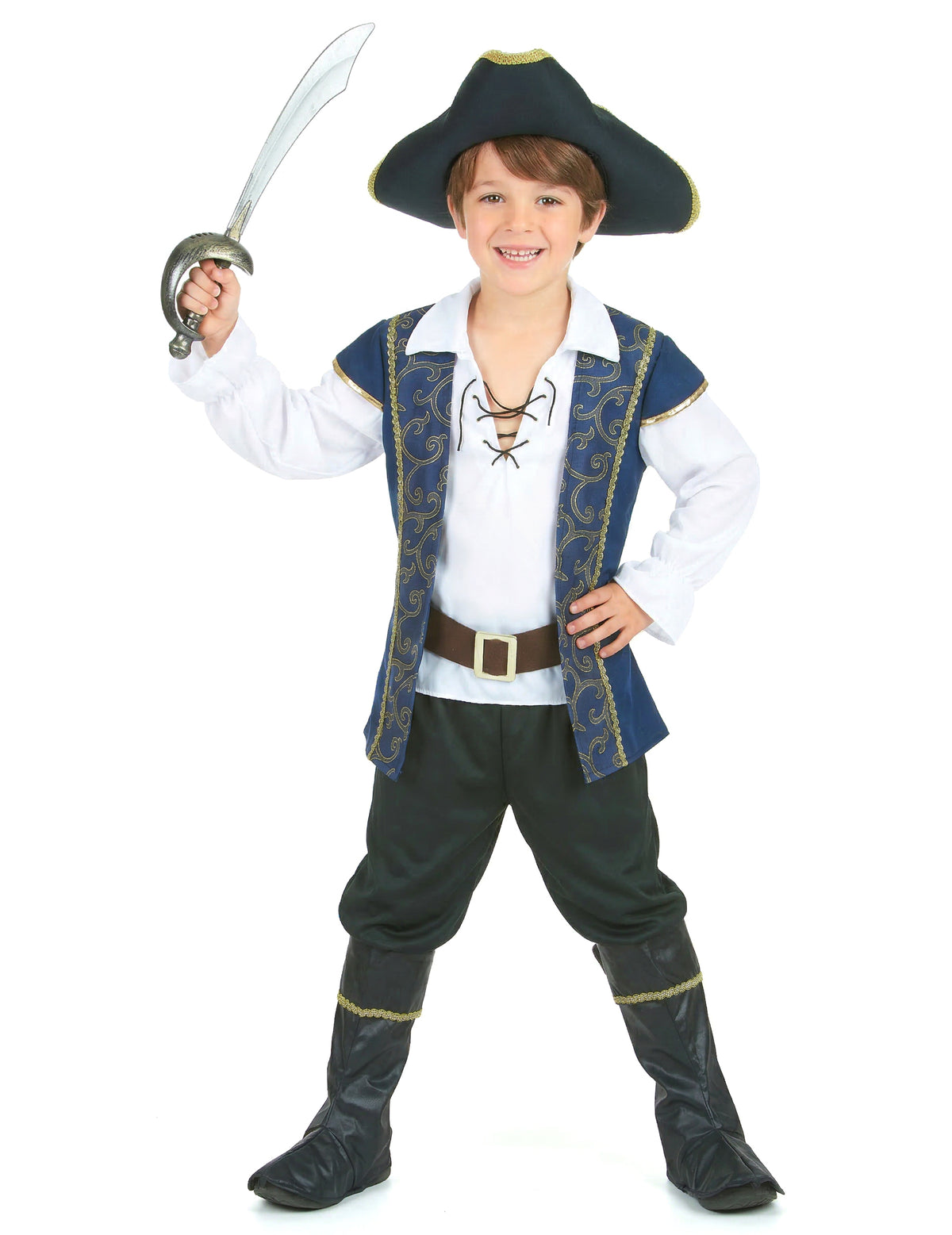 Vue de dos du déguisement de pirate pour garçon