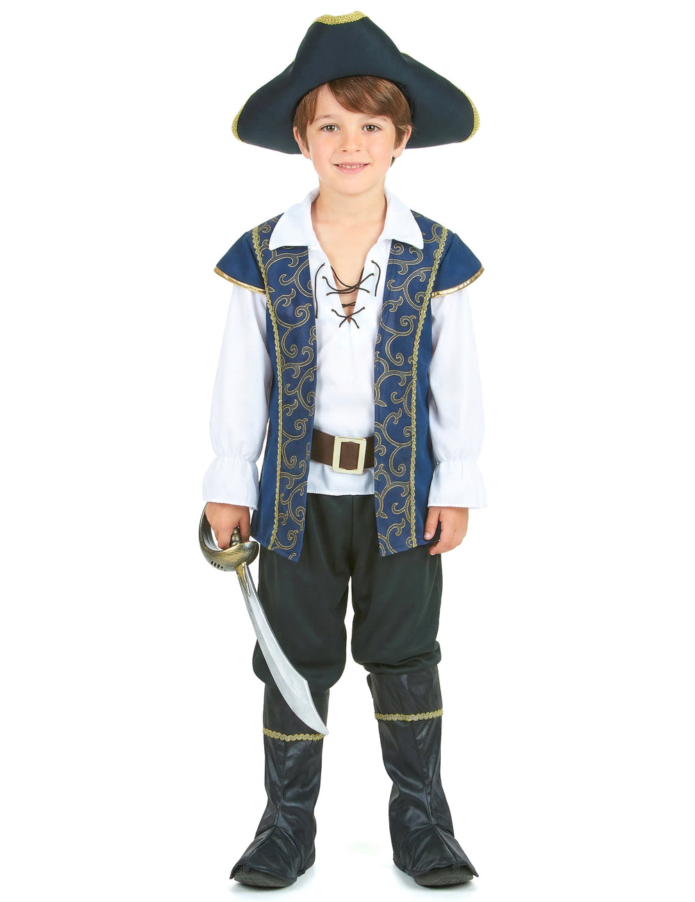 Vue de face du déguisement de pirate pour garçon