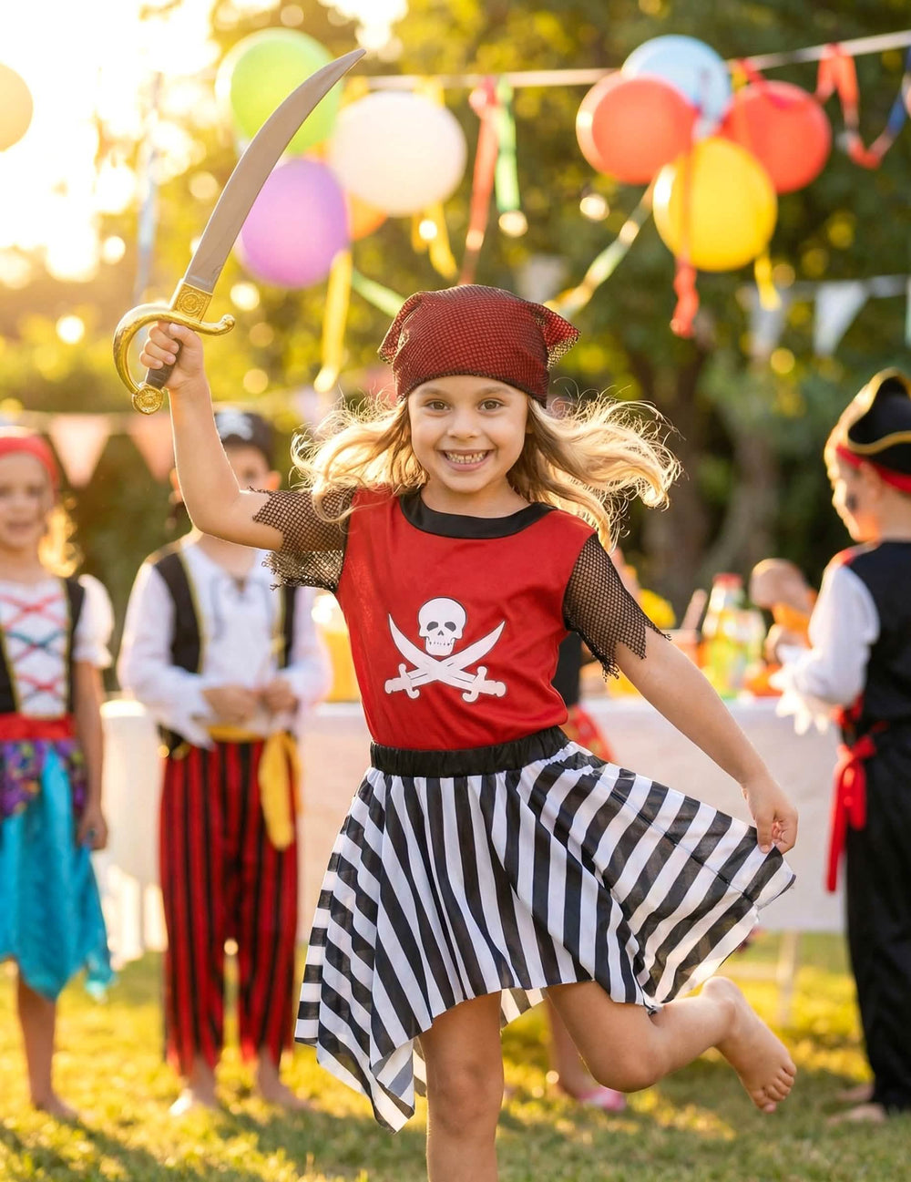 Sabre et bandana du déguisement de pirate corsaire