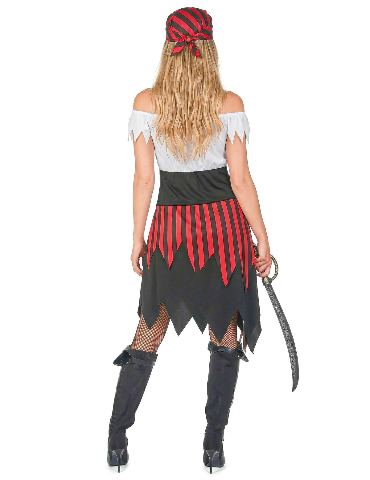 Disfarce de pirata vestido recortado mulher