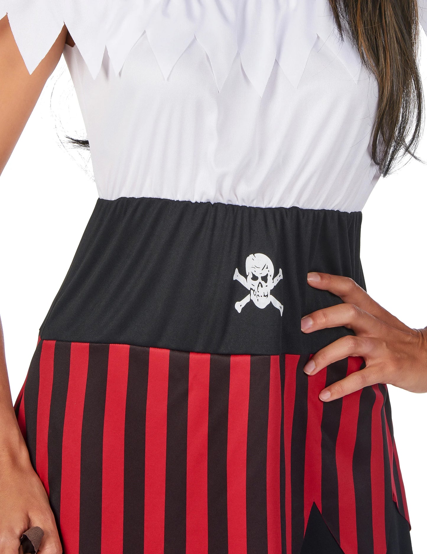 Disfarce de pirata vestido recortado mulher