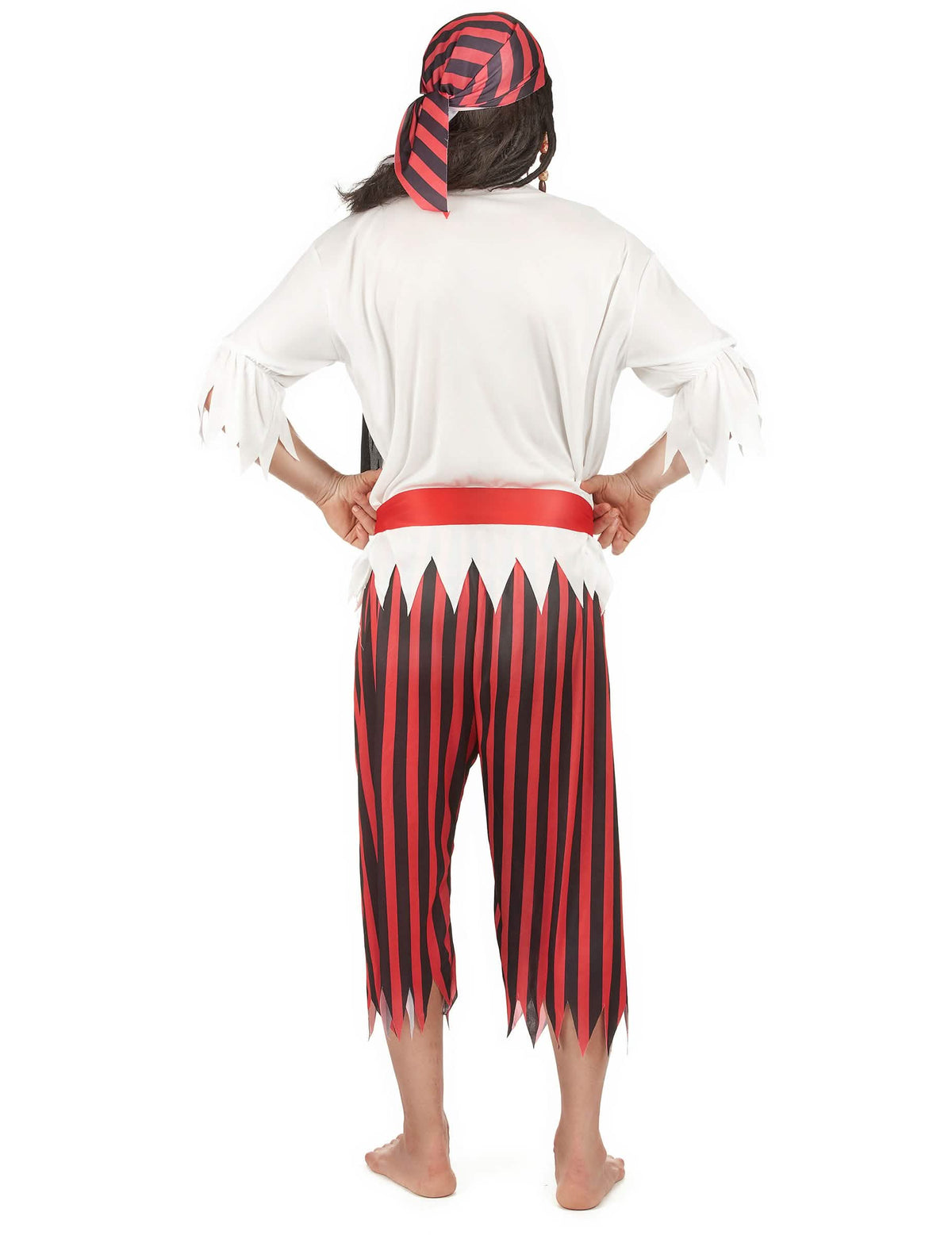 Vue de dos du déguisement pirate corsaire pour homme