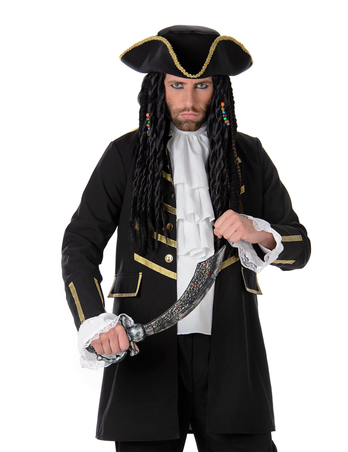Gros plan sur le sabre du déguisement de pirate