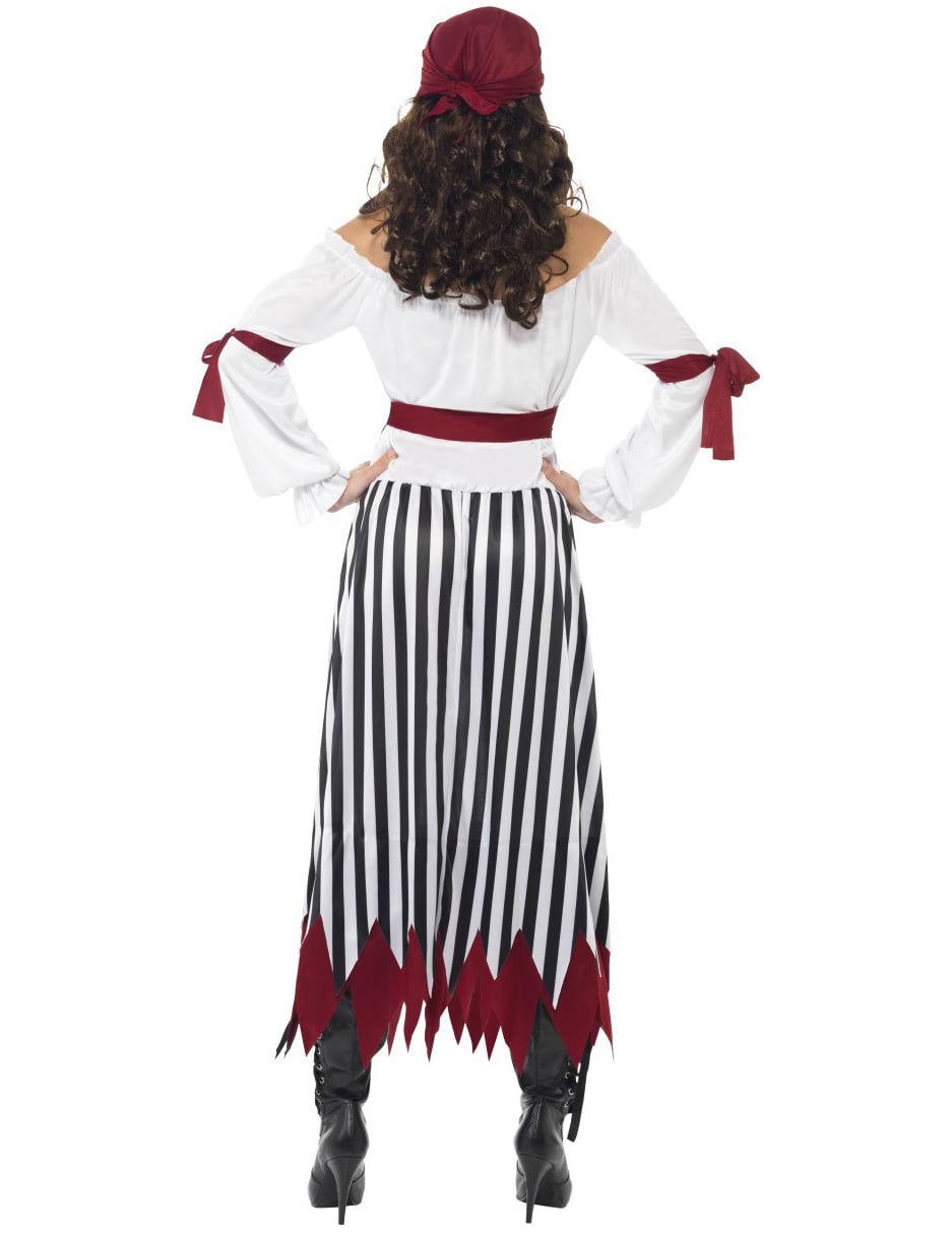 Vue de dos du déguisement de pirate pour femme