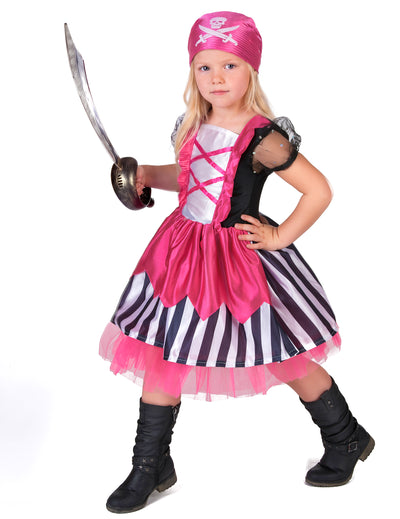 Disfarce pirata cor de rosa menina