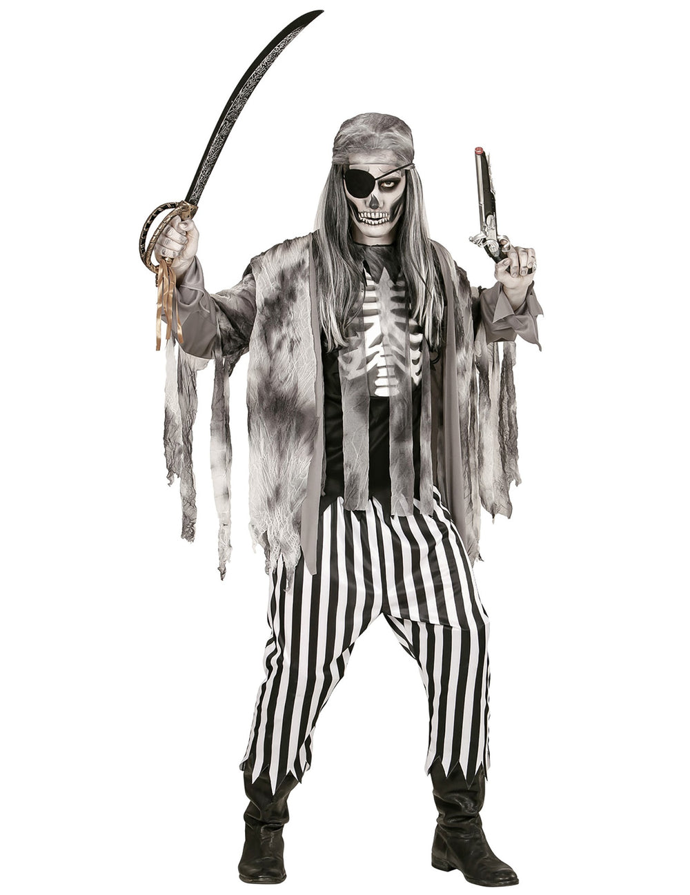 Sabre et pistolet du déguisement pirate squelette fantôme pour homme