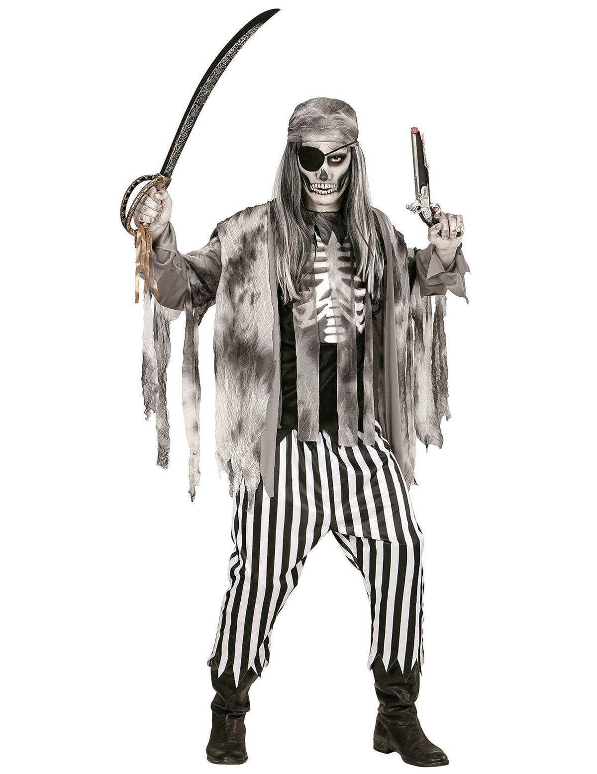Sabre et pistolet du déguisement pirate squelette fantôme pour homme