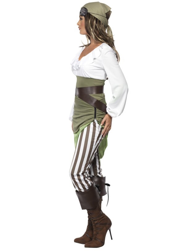 Vue de profil du déguisement de pirate pour femme